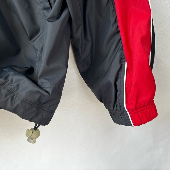 VTG Nike Men’s Large Black Red Windbreaker High Collar Swoosh Y2K 90s 00s Lined - Picture 7 of 13